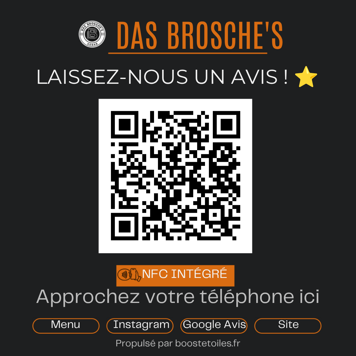 Plaque BoostÉtoiles personnalisée aux couleurs de Das Brosche's